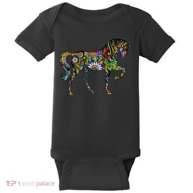 Trippy Cheerful Horse Baby Bodysuit