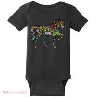 Trippy Cheerful Horse Baby Bodysuit thumb 0