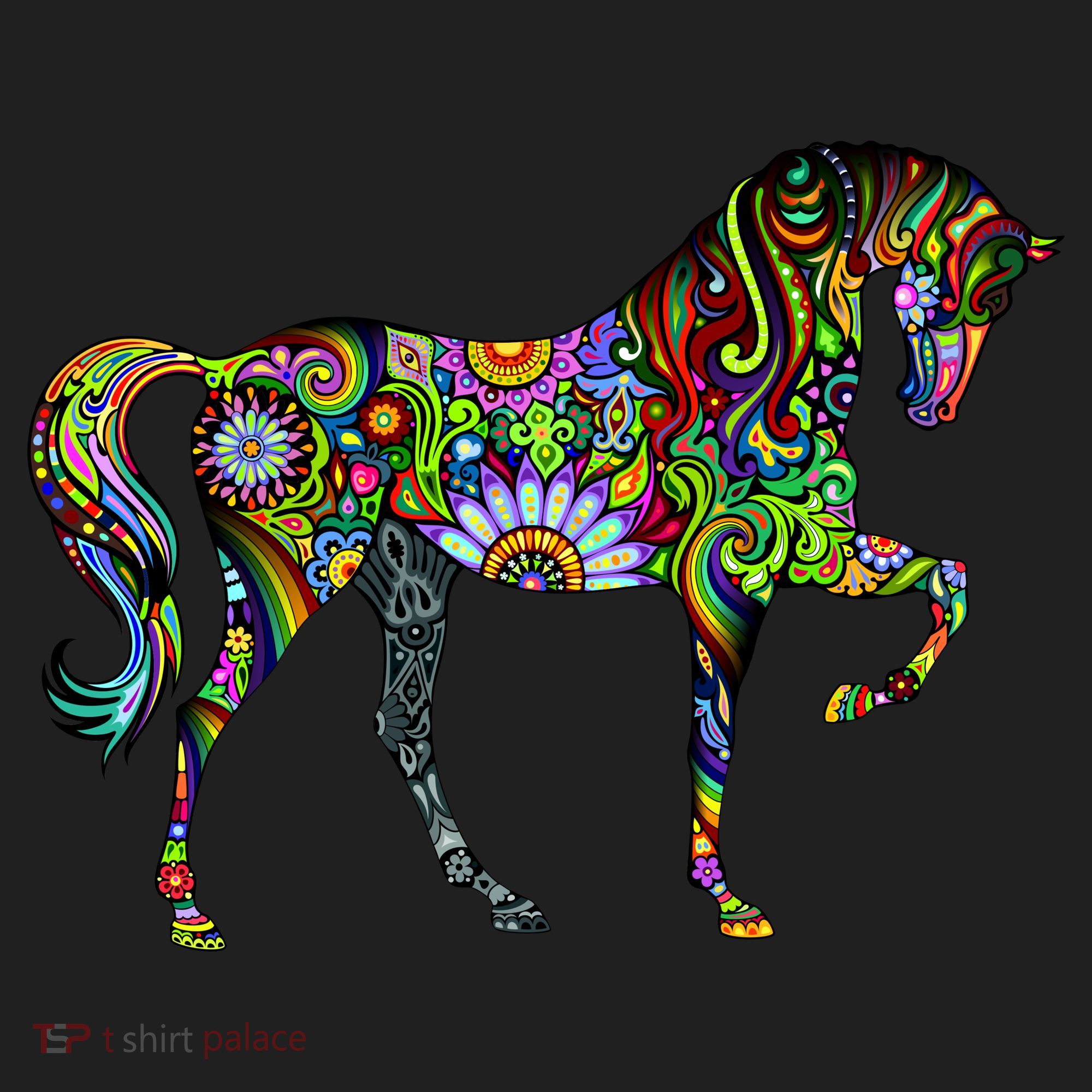Trippy Cheerful Horse Sport-Tek Posi-UV Pro Polo