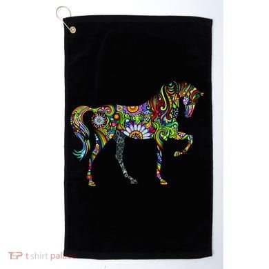 Trippy Cheerful Horse Golf Towel