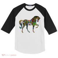 Trippy Cheerful Horse Kids Colorblock Raglan Jersey thumb 0