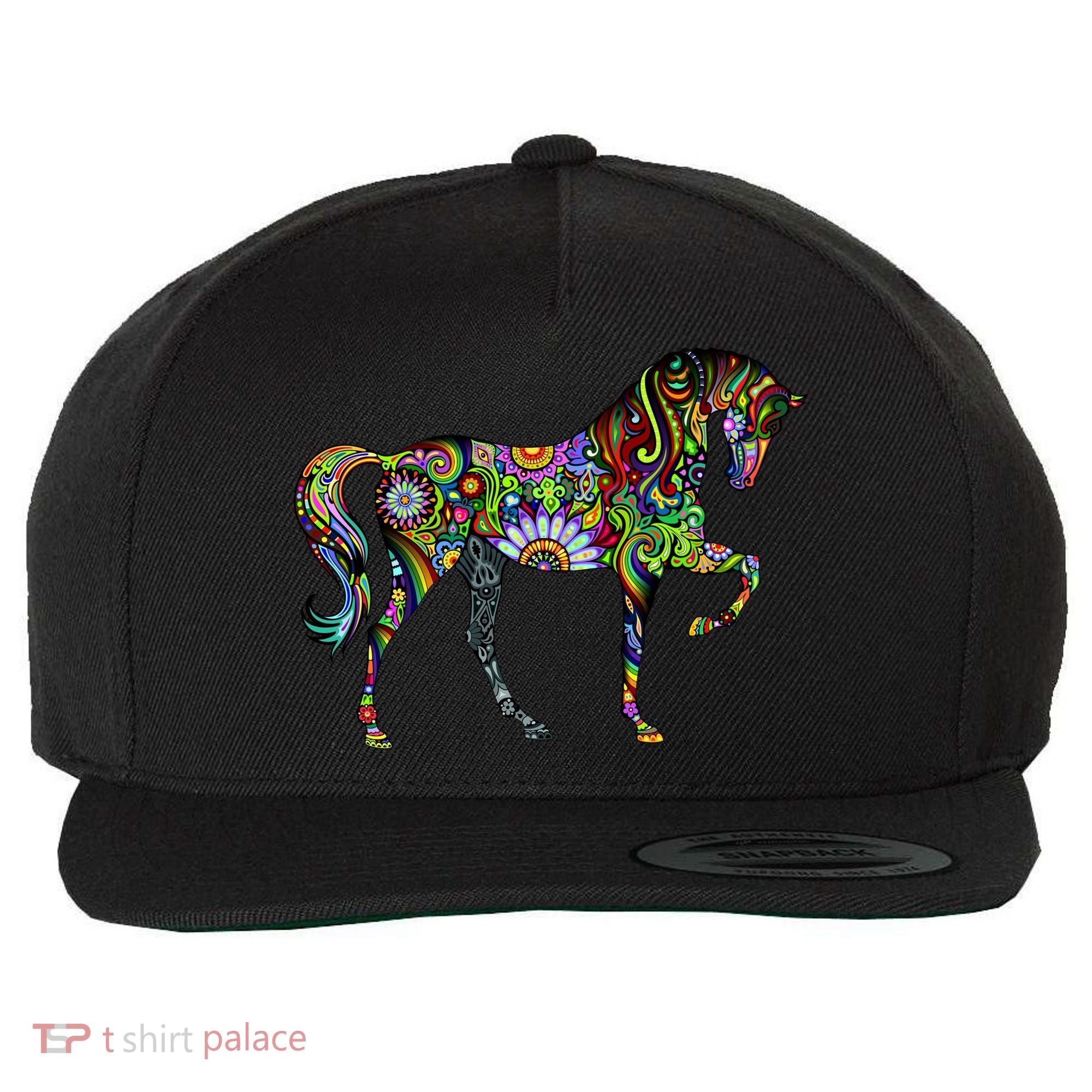 Trippy Cheerful Horse Wool Snapback Cap