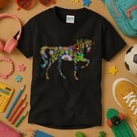 Trippy Cheerful Horse Kids T-Shirt thumb 3