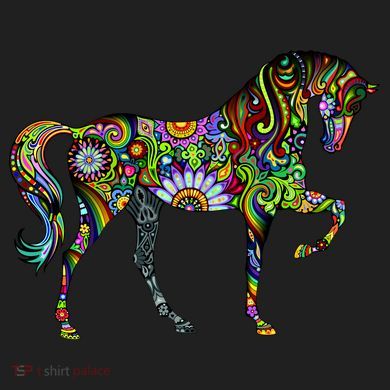 Trippy Cheerful Horse Kids Plaid Pajama Set