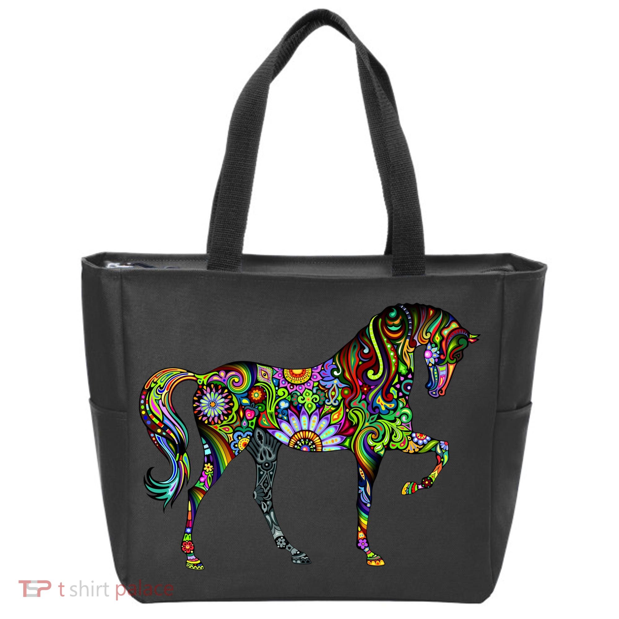 Trippy Cheerful Horse Tote Bag