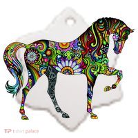 Trippy Cheerful Horse Ceramic Ornament thumb 2