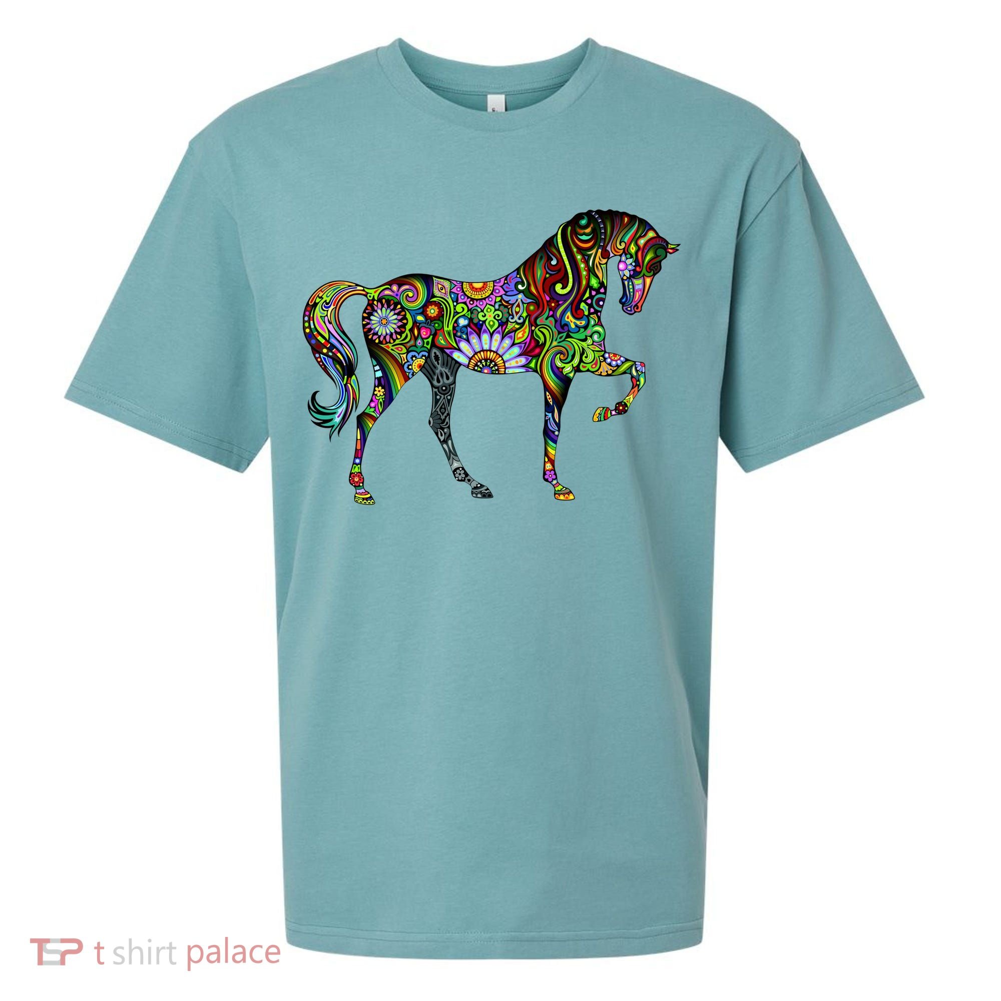 Trippy Cheerful Horse Sueded Cloud Jersey T-Shirt
