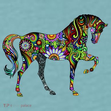 Trippy Cheerful Horse Sueded Cloud Jersey T-Shirt