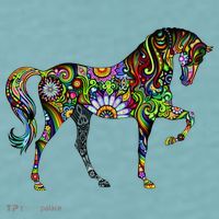 Trippy Cheerful Horse Sueded Cloud Jersey T-Shirt thumb 2