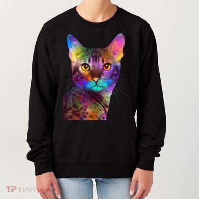 Trippy Colorful Cat Women's Sweatshirt