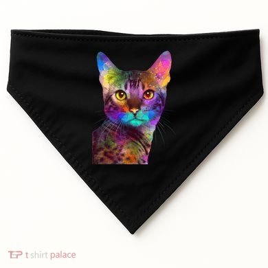 Trippy Colorful Cat USA-Made Doggie Bandana