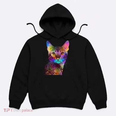 Trippy Colorful Cat Hoodie