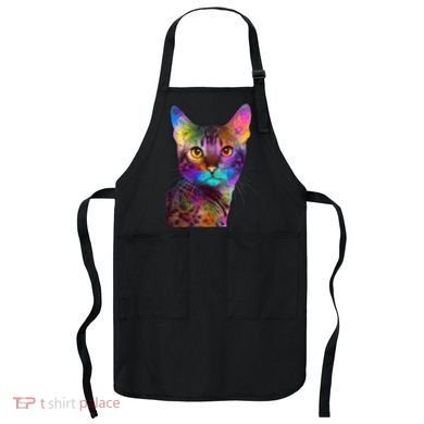 Trippy Colorful Cat Apron
