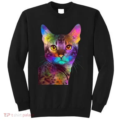 Trippy Colorful Cat Sweatshirt