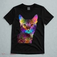 Trippy Colorful Cat T-Shirt thumb 5