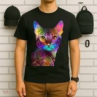 Trippy Colorful Cat T-Shirt thumb 6