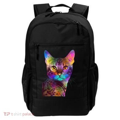 Trippy Colorful Cat Backpack