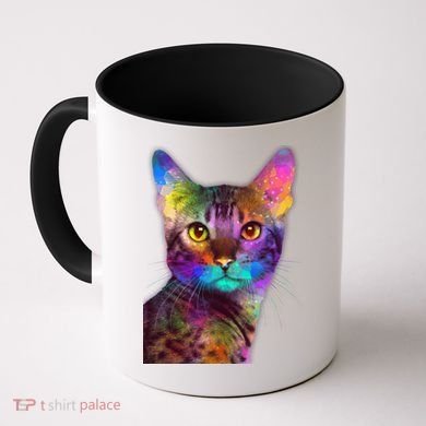 Trippy Colorful Cat Coffee Mug