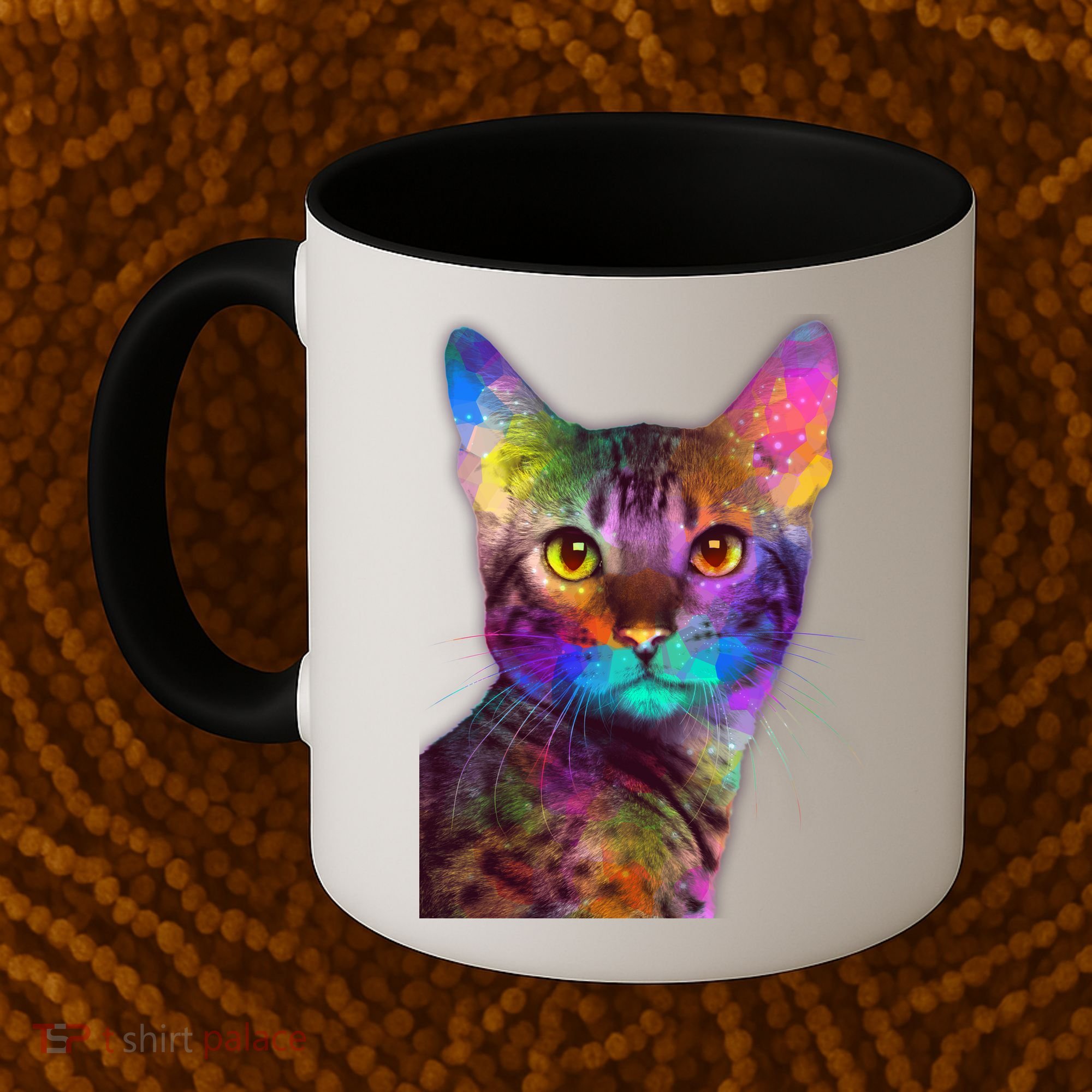 Trippy Colorful Cat Coffee Mug