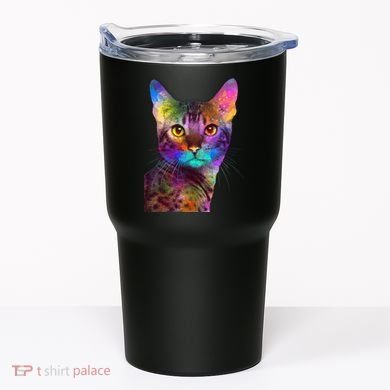 Trippy Colorful Cat Tumbler