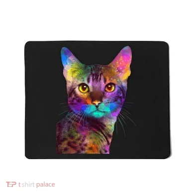 Trippy Colorful Cat Mousepad