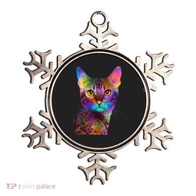 Trippy Colorful Cat Ornament