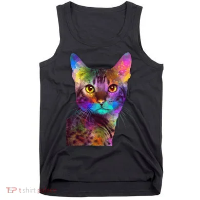 Trippy Colorful Cat Tank Top