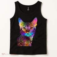 Trippy Colorful Cat Tank Top thumb 2