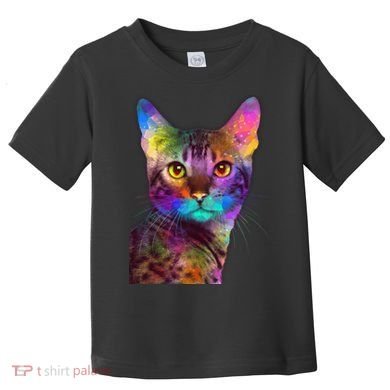 Trippy Colorful Cat Toddler T-Shirt