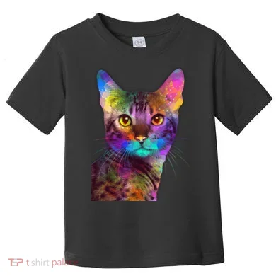 Trippy Colorful Cat Toddler T-Shirt