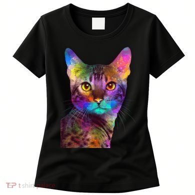 Trippy Colorful Cat Women's T-Shirt