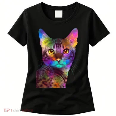 Trippy Colorful Cat Women's T-Shirt