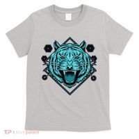 Trippy Cyan Tiger Graphic T-Shirt thumb 0