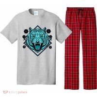 Trippy Cyan Tiger Graphic Pajama Set thumb 0