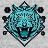 Trippy Cyan Tiger Graphic Toddler T-Shirt thumb 2