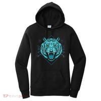 Trippy Cyan Tiger Graphic Women's Hoodie thumb 0