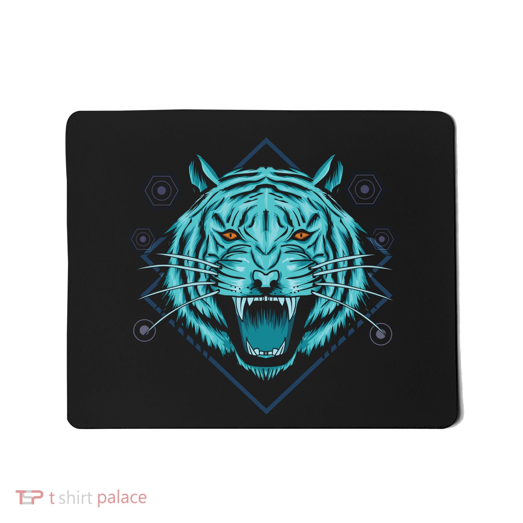 Trippy Cyan Tiger Graphic Mousepad