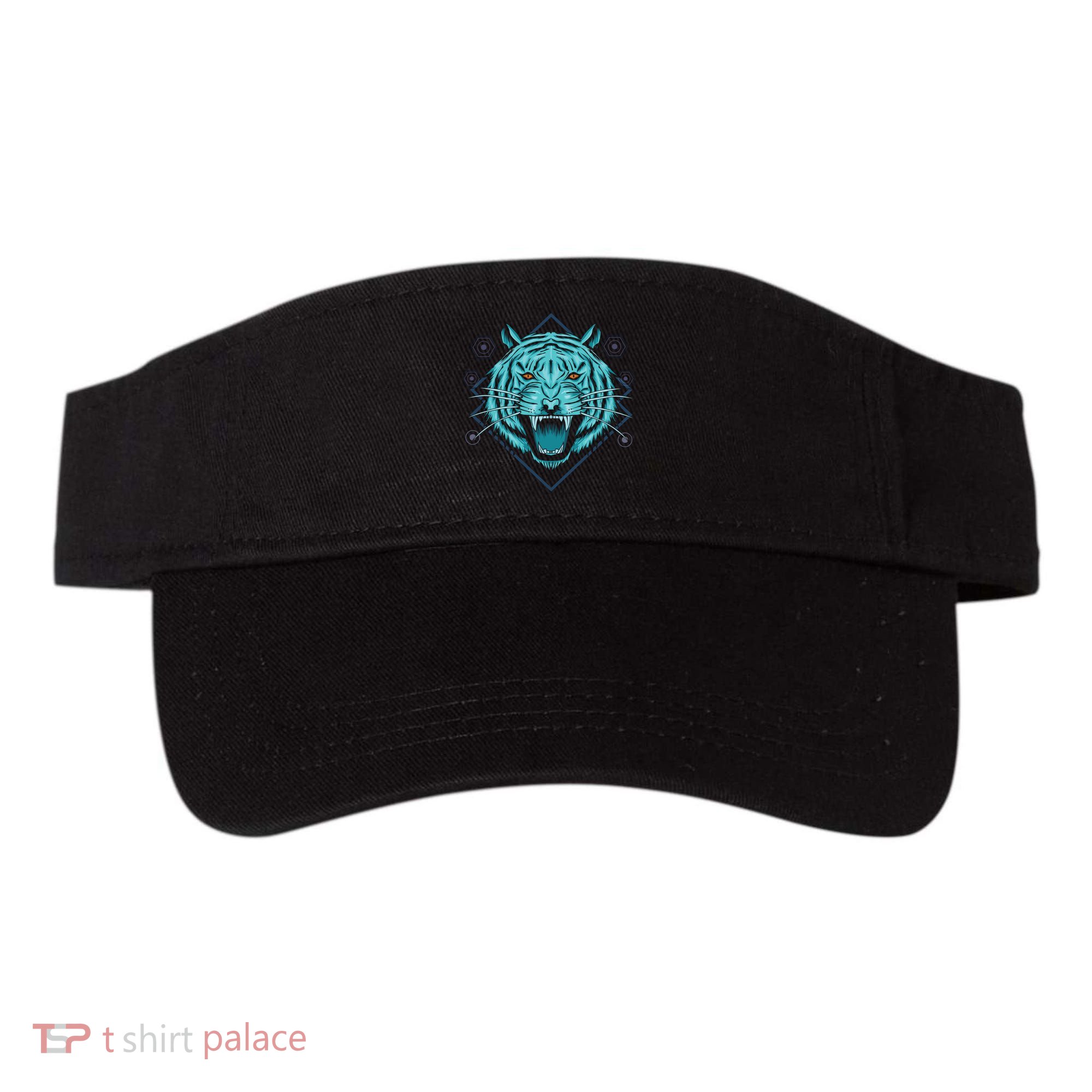 Trippy Cyan Tiger Graphic Visor