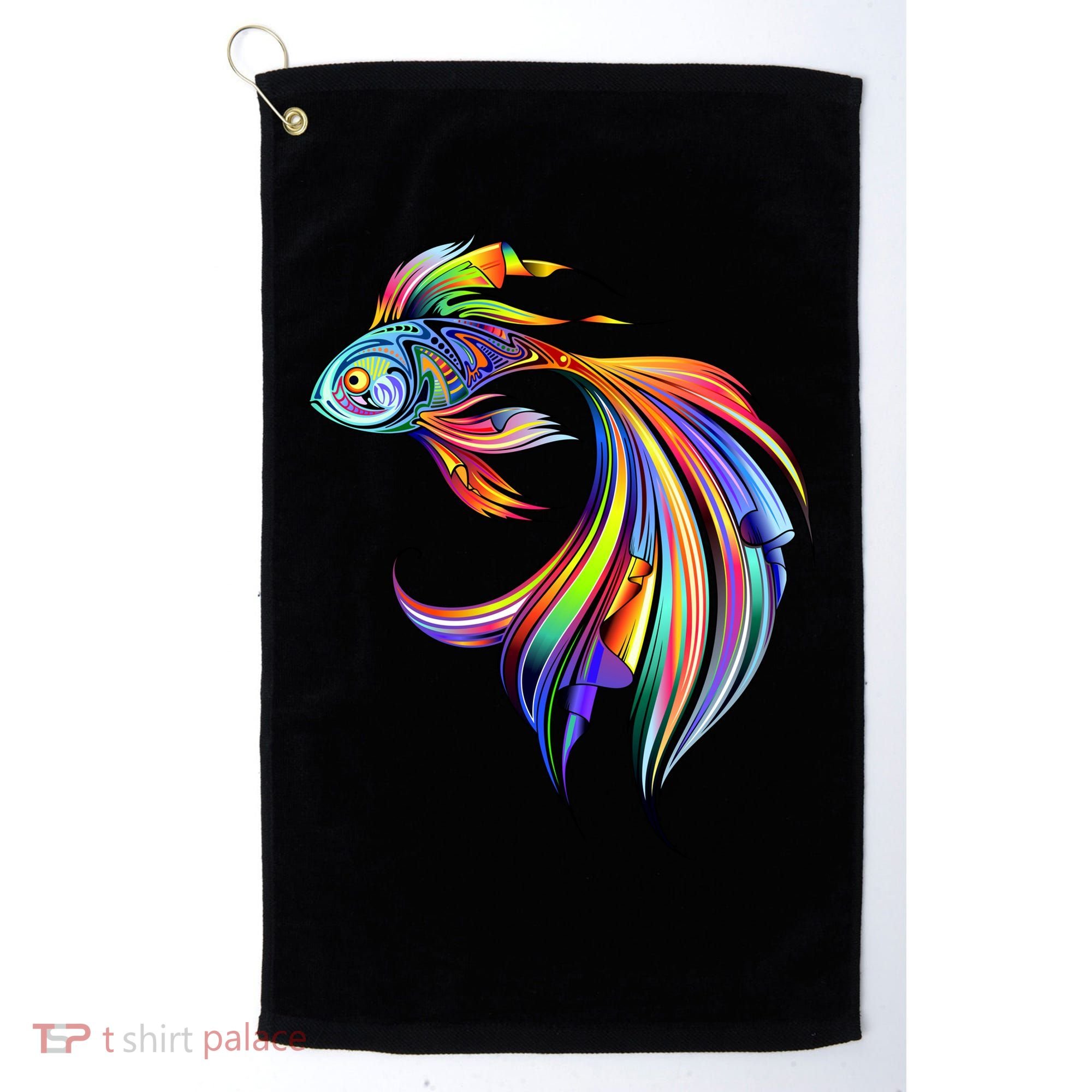 Trippy Fish Motley Golf Towel