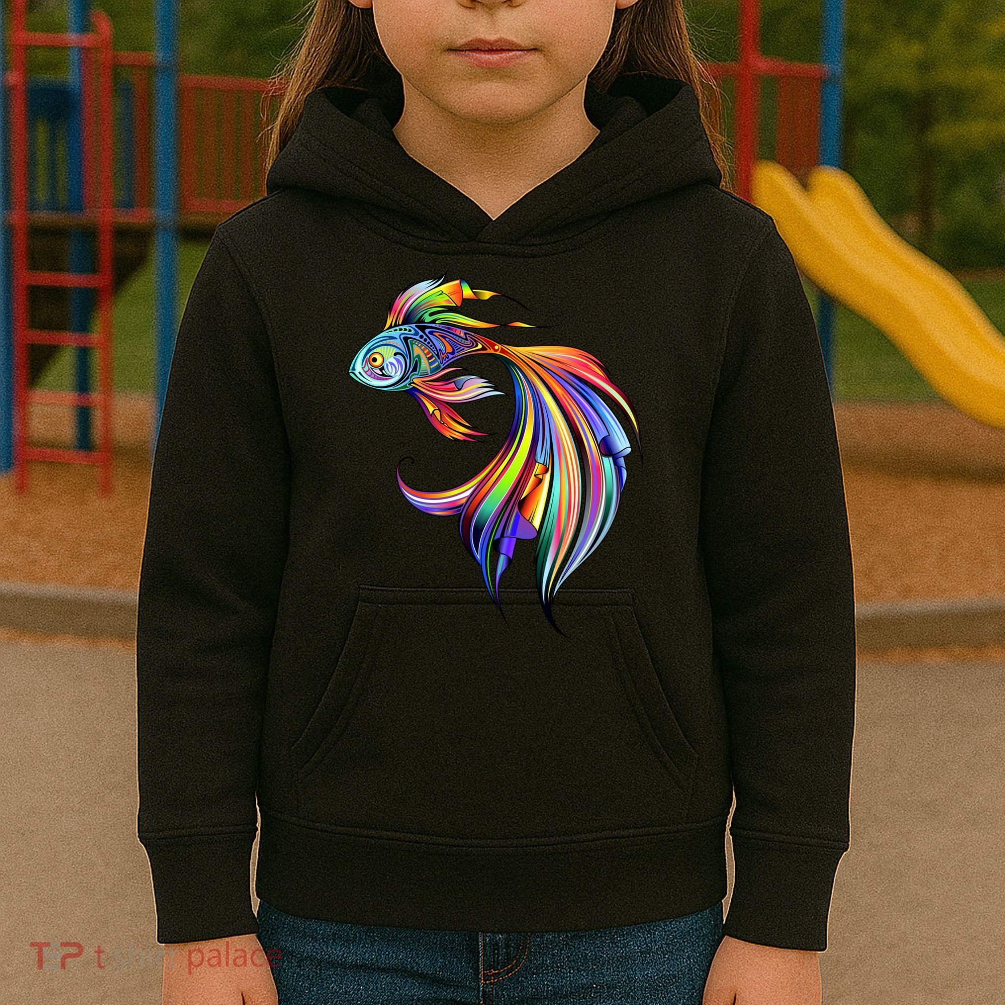 Trippy Fish Motley Kids Hoodie
