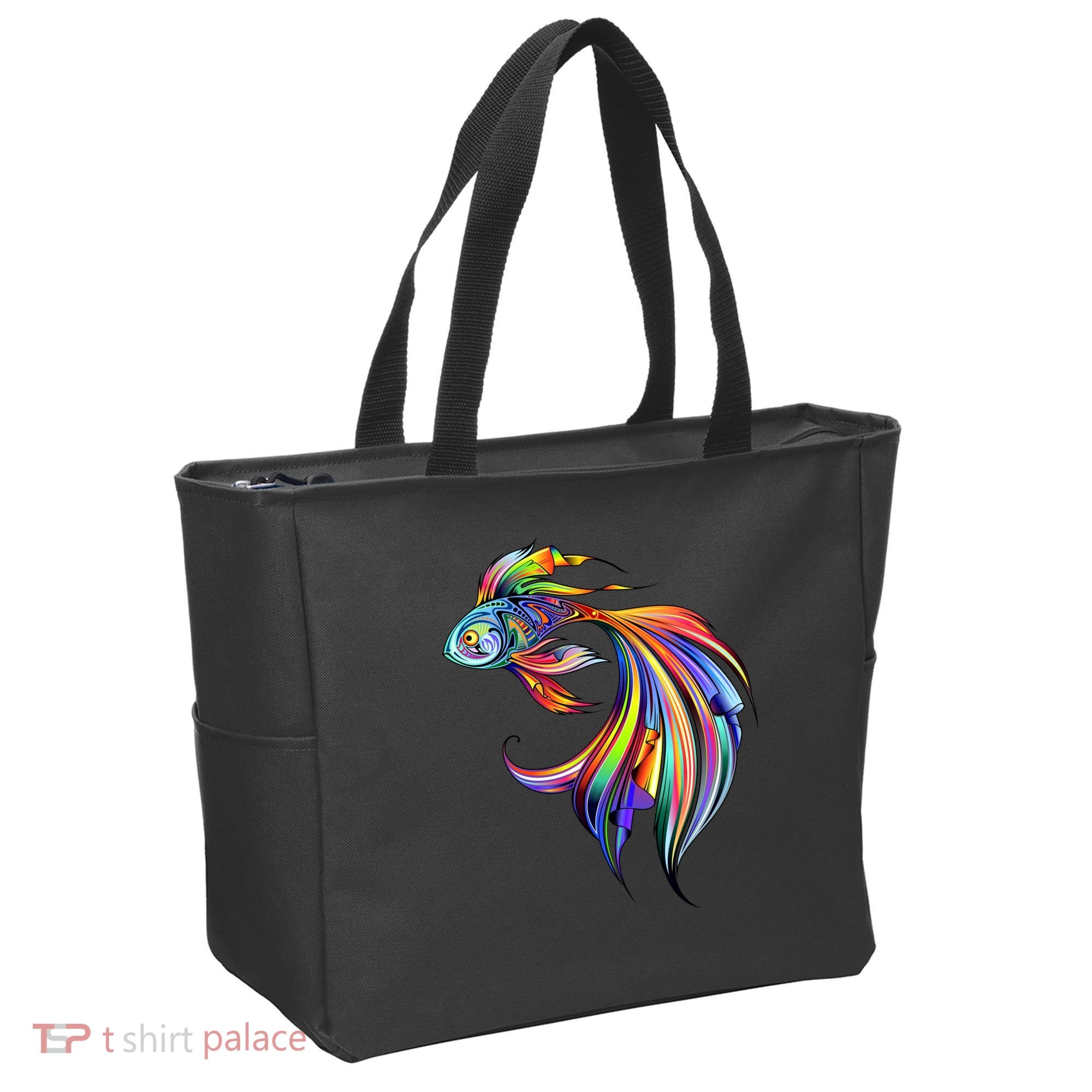 Trippy Fish Motley Tote Bag