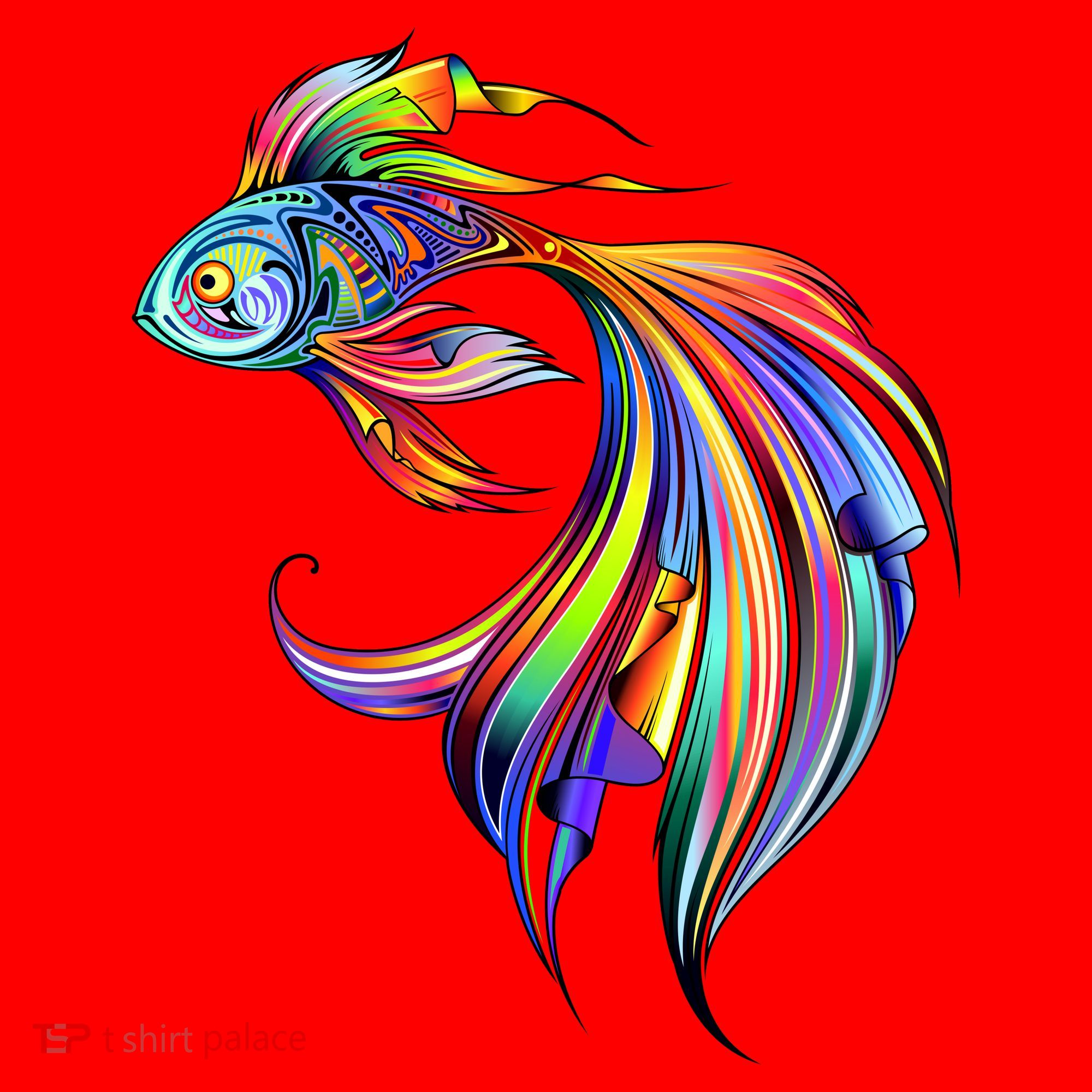 Trippy Fish Motley Santa Hat