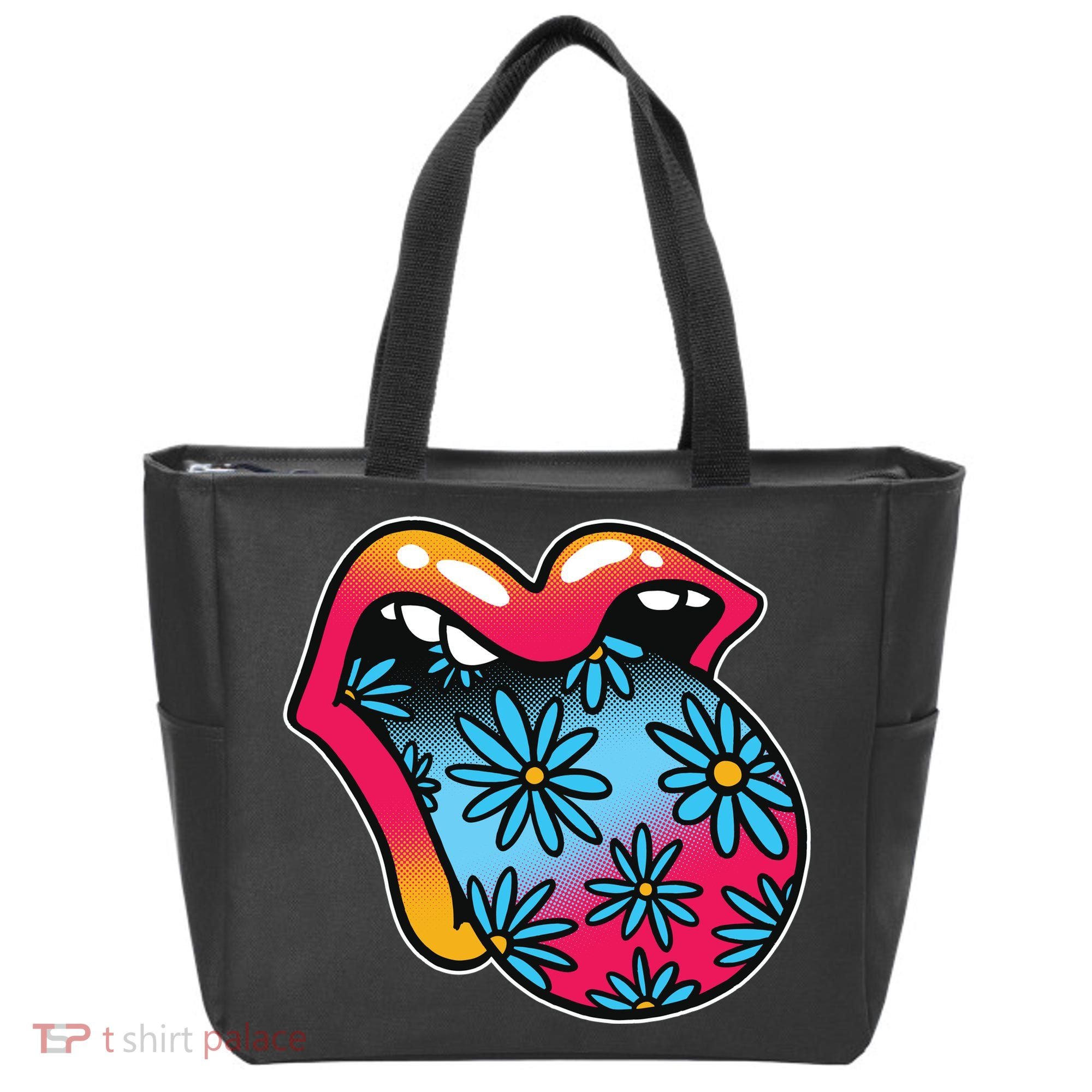 Trippy Floral Mouth Tote Bag