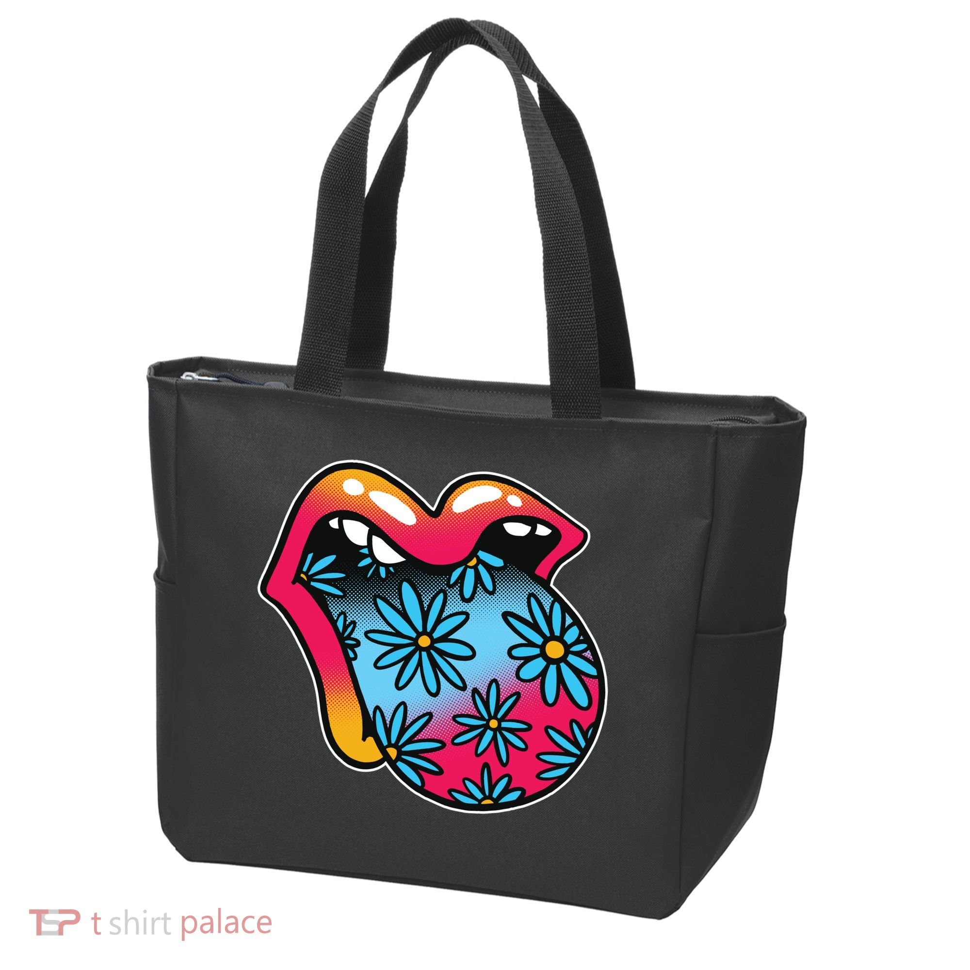 Trippy Floral Mouth Tote Bag