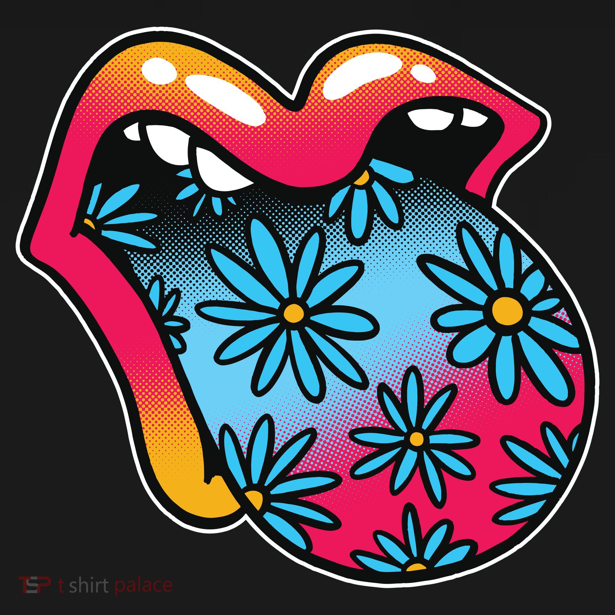 Trippy Floral Mouth Tote Bag