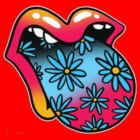 Trippy Floral Mouth Santa Hat thumb 1