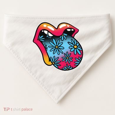 Trippy Floral Mouth USA-Made Doggie Bandana