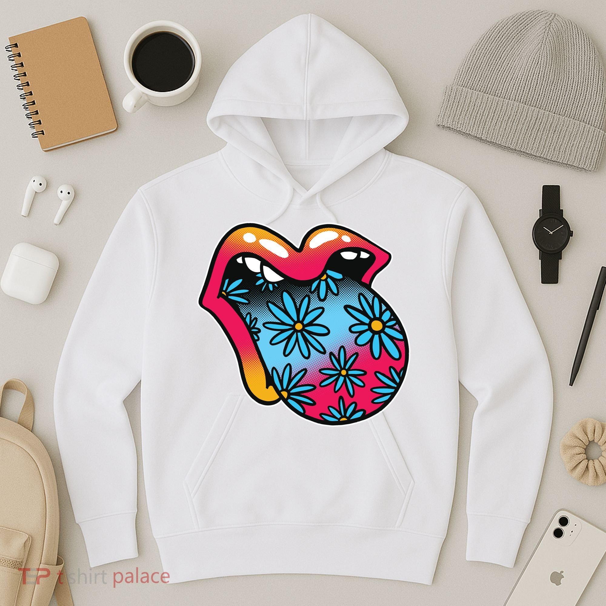 Trippy Floral Mouth Hoodie