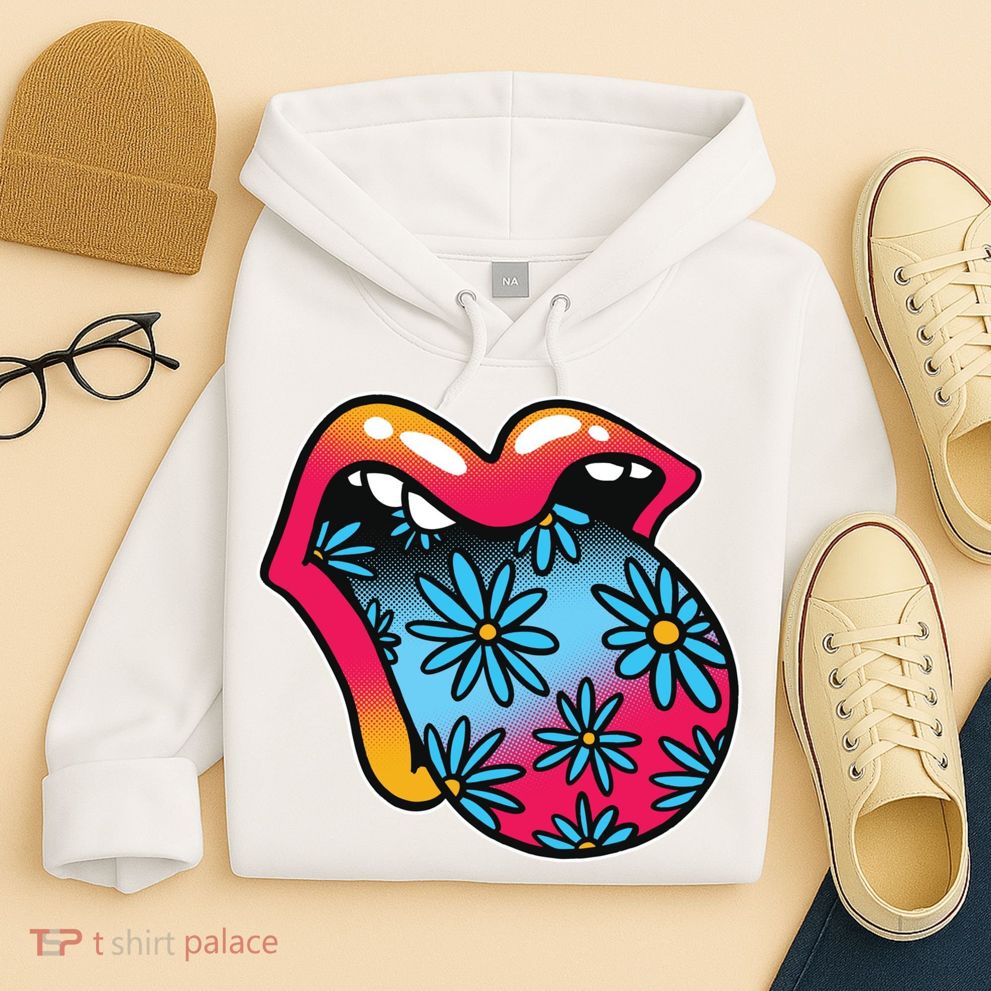 Trippy Floral Mouth Hoodie