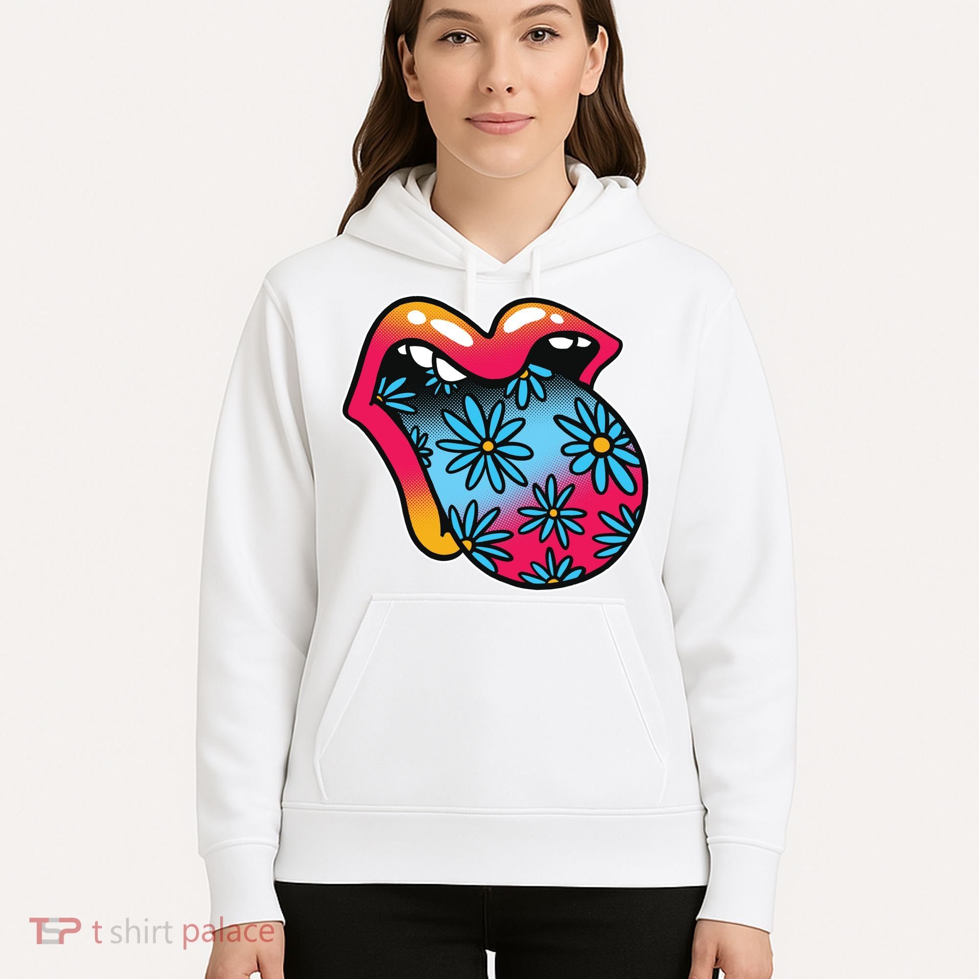 Trippy Floral Mouth Hoodie